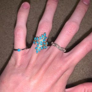 Turquoise ring set, never worn